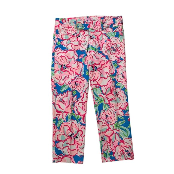 Lilly Pulitzer Womens Size 10 Lucky Charms Floral Crop Capri Pants $128 NWOT